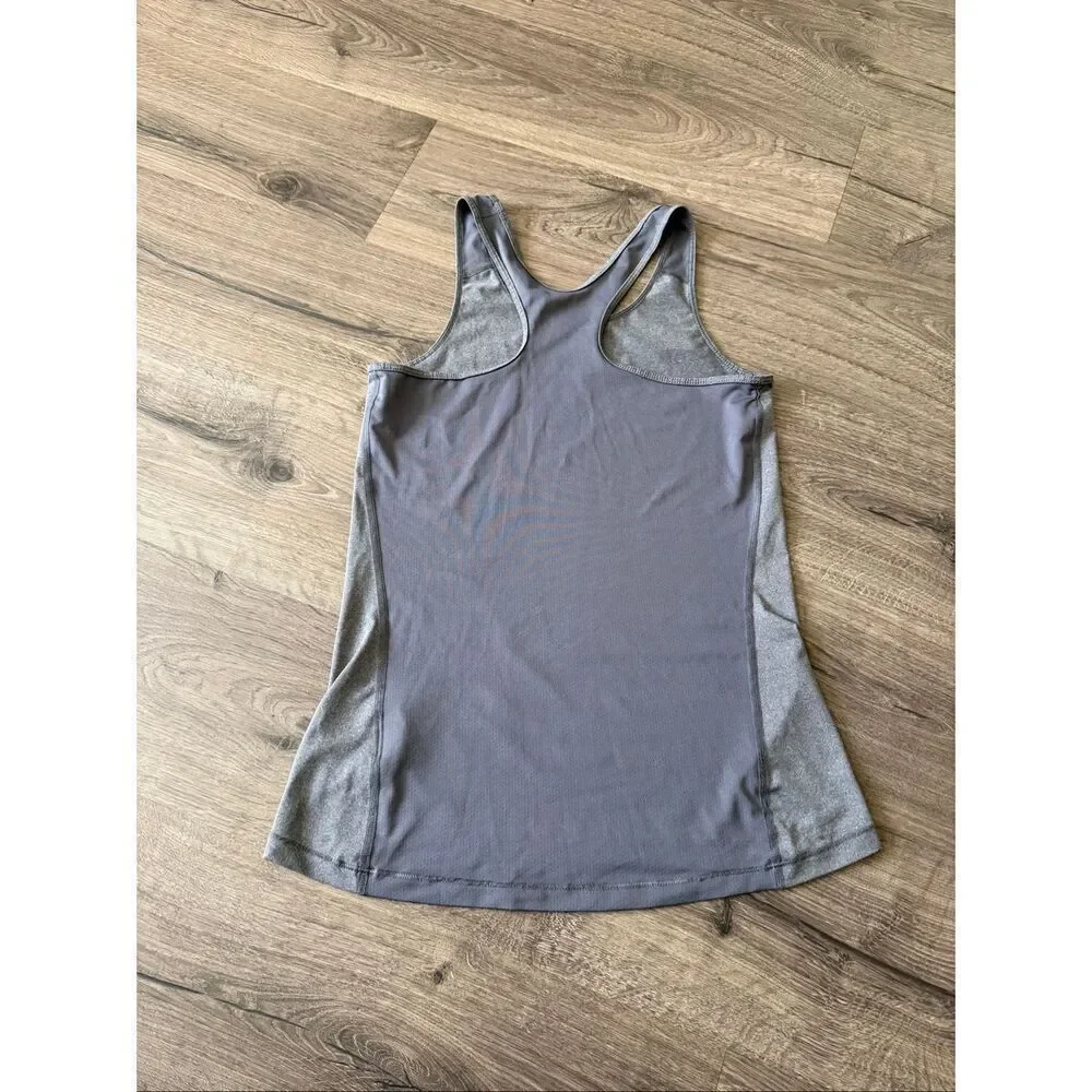 Nike Dri Fit Women Size Large Gray Racerback Activewear Shirt Tank
